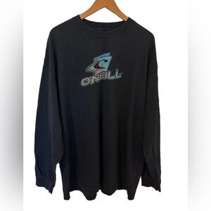 Men’s Vintage O’neill Long Sleeve Black Graphic Both Sides Shirt Size XXL